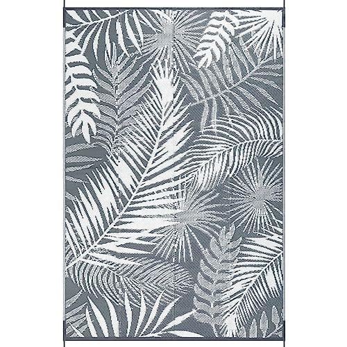 Reds Spade - Outdoor Rug Plastic Straw Waterproof Rugs For Patios Clearance Reversible Patio Mat Carpet Camping Porch De - Cool Gray-5' x 7'