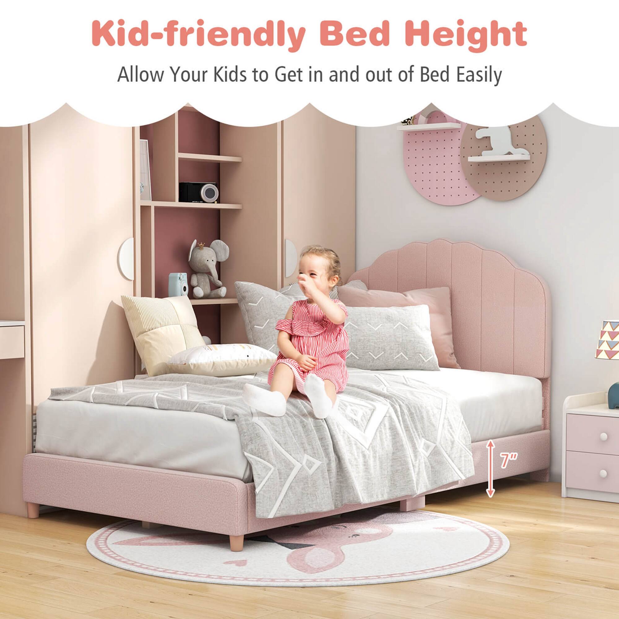 Kid-friendly Bed Height  
Allow Your Kids to Get in and out of Bed Easily  
7"