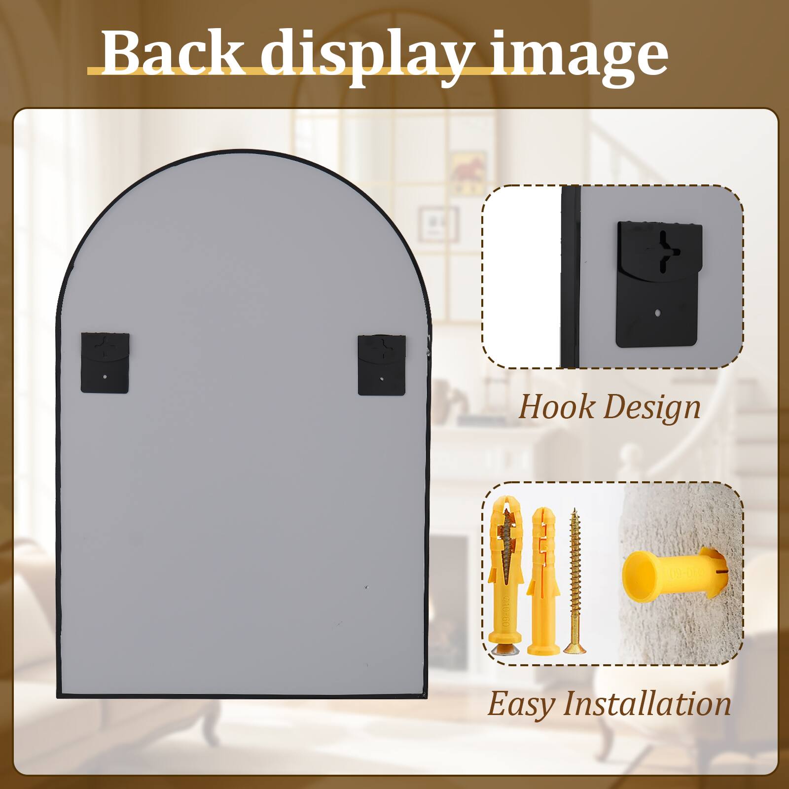 Back display image  
Hook Design 310200 000  
Easy Installation