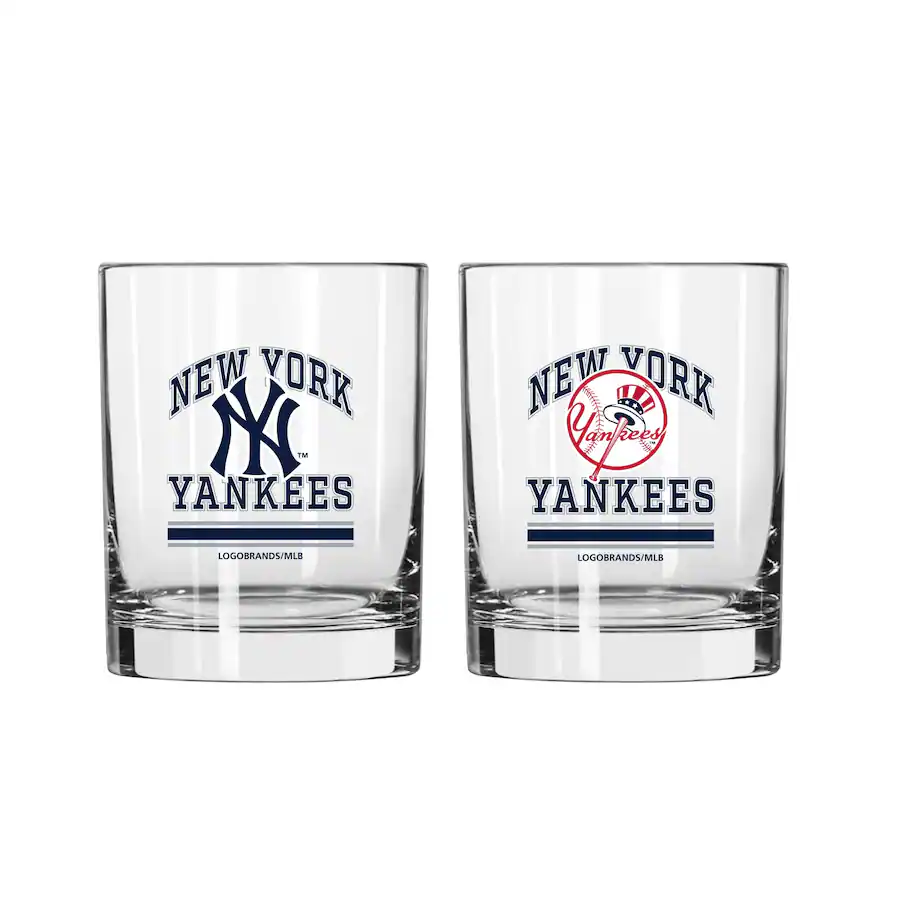 Setting Logpo Logo Brands New York Yankees 12oz. Current & Throwback Logos Two Pack ...