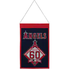 Winning Streak Sports - Los Angeles Angels 18'' x 12'' 60th Anniversary Champs Banner - Red