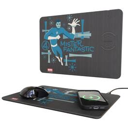 Keyscaper - Marvel Badge 15-Watt Wireless Charger and Mouse Pad - Mister Fantastic