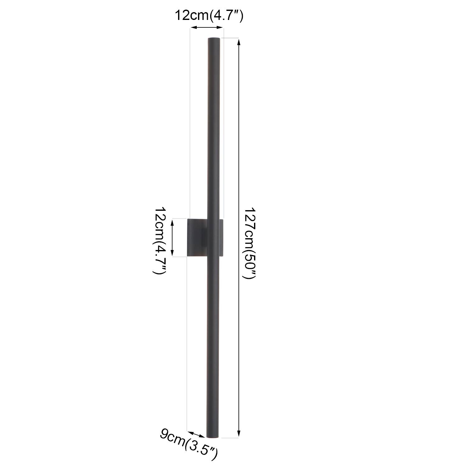 12cm(4.7") 12cm(4.7") 127cm(50") 9cm(3.5")