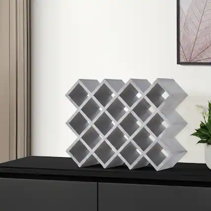 Front. Kings Brand Furniture - Kings Brand Furniture Freestanding Wooden Wine Rack, 21-Bottle Storage Organizer for Kitchen and Home Bar.