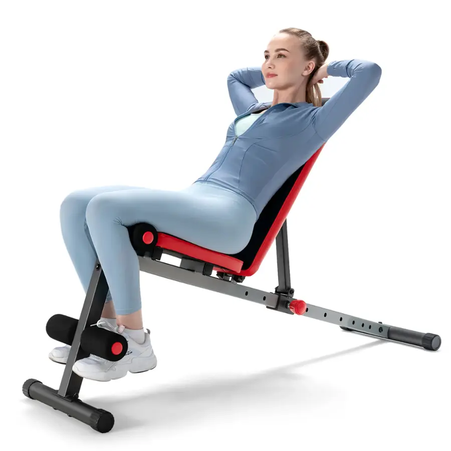 Alt View 18. Costway - Multi-function Weight Bench with Adjustable Backrest Home Gym Exercise Equipment - Black/Red.