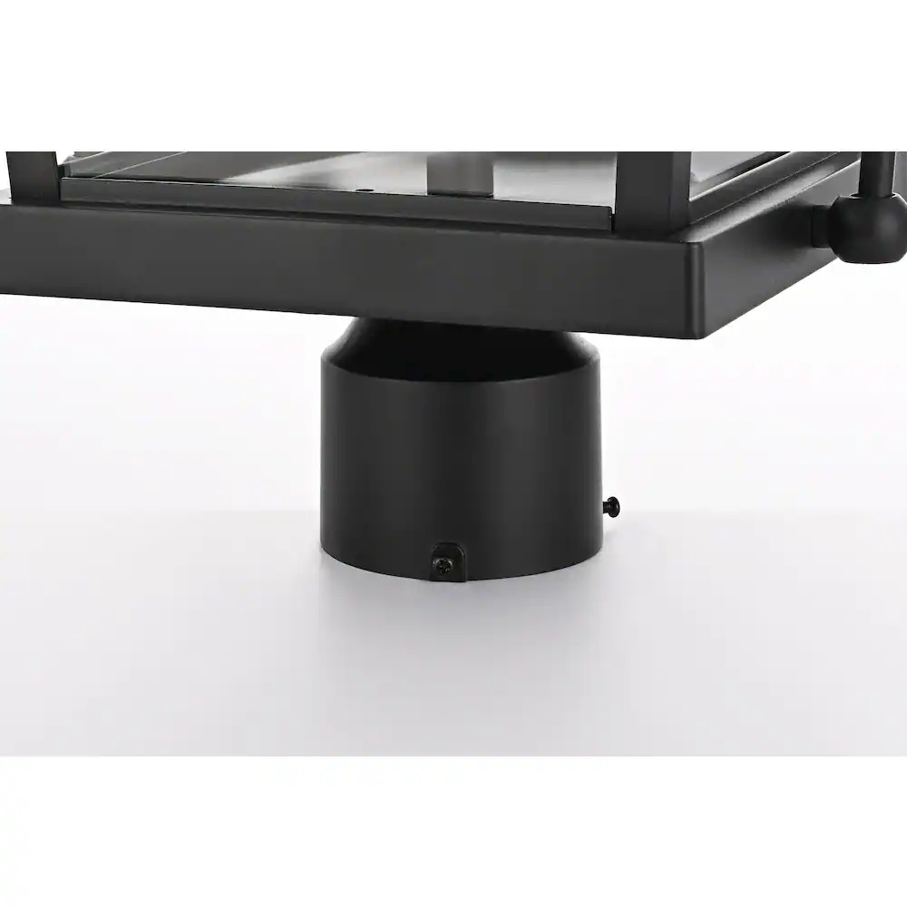 Back. Elegant Lighting - Luz 27 inch Outdoor Post light in Black - Black And Clear.