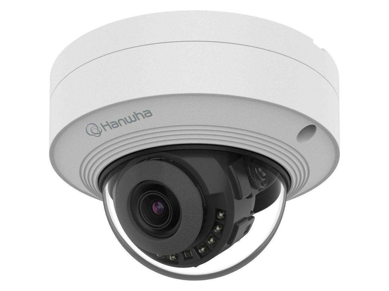 Alt View 2. Samsung - Hanwha QNV-C8011R 5 Megapixel Network Camera - Color - Dome - White - 65.62 ft Infrared Night Vision - H.265, H.265M - White.
