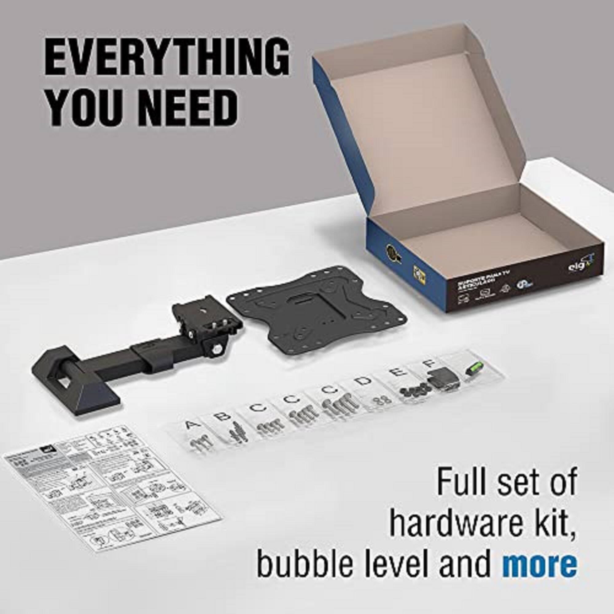 EVERYTHING YOU NEED

Full set of hardware kit, bubble level and more