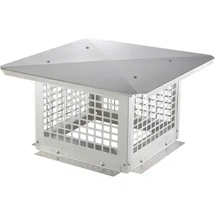 Front. VEVOR - Chimney Cap, 12 x 12 inch, 304 Stainless Steel Fireplace Chimney Cover, Not Easily Toppled & Practical Accessories - Silver.