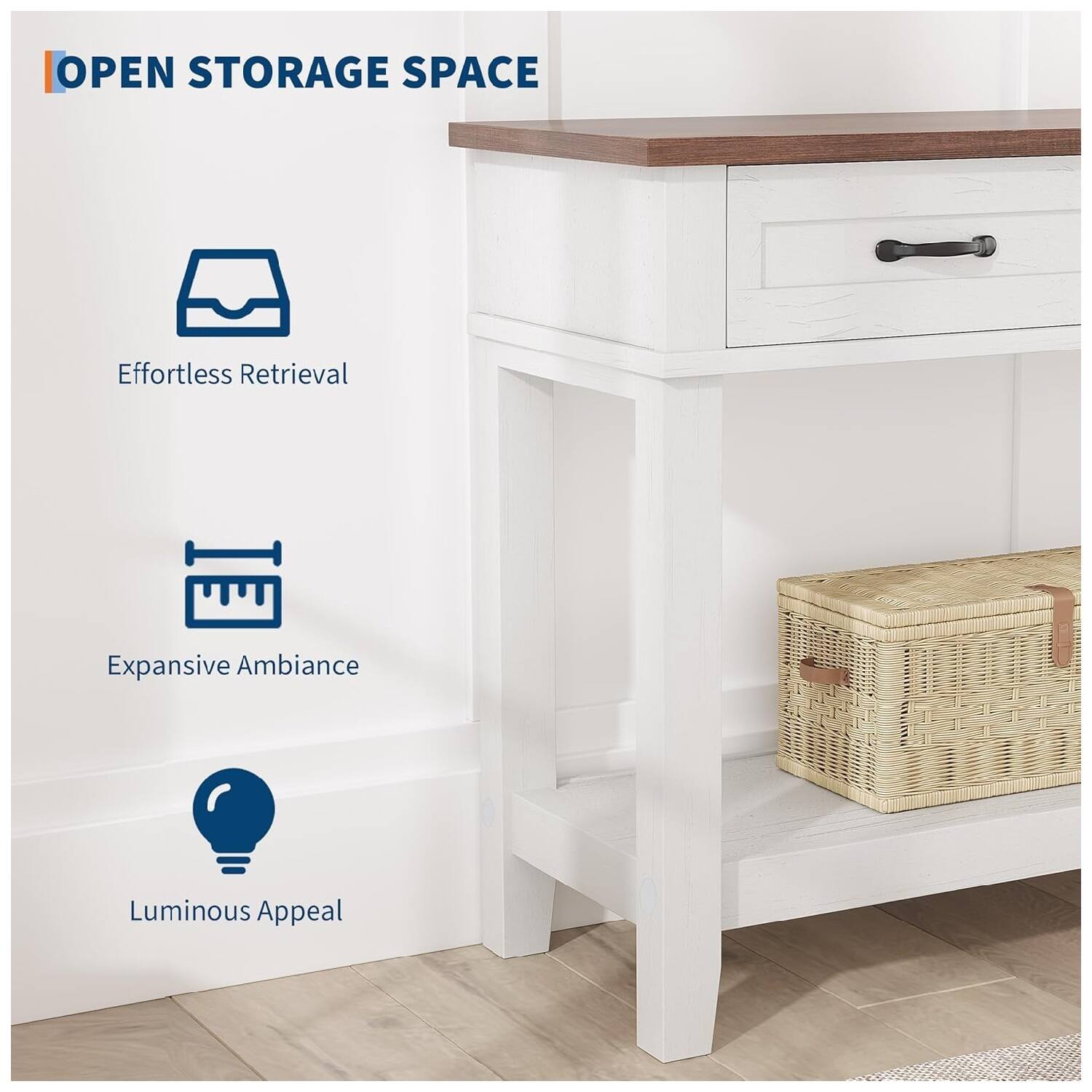 OPEN STORAGE SPACE  
Effortless Retrieval  
Expansive Ambiance  
Luminous Appeal