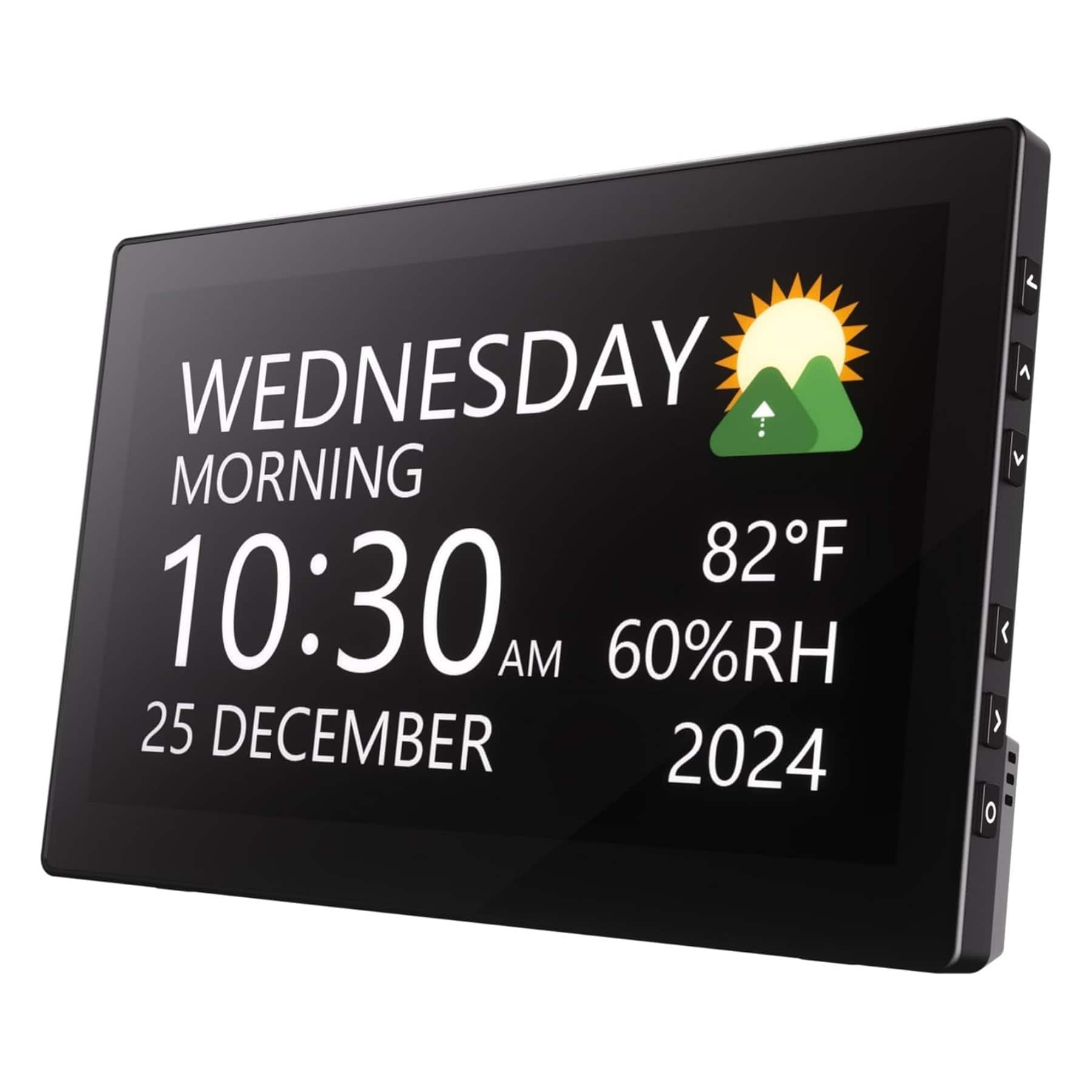 Dazzed Corner - Digital Clock, Large Display Calendar Clock 12/24 Hours - Black