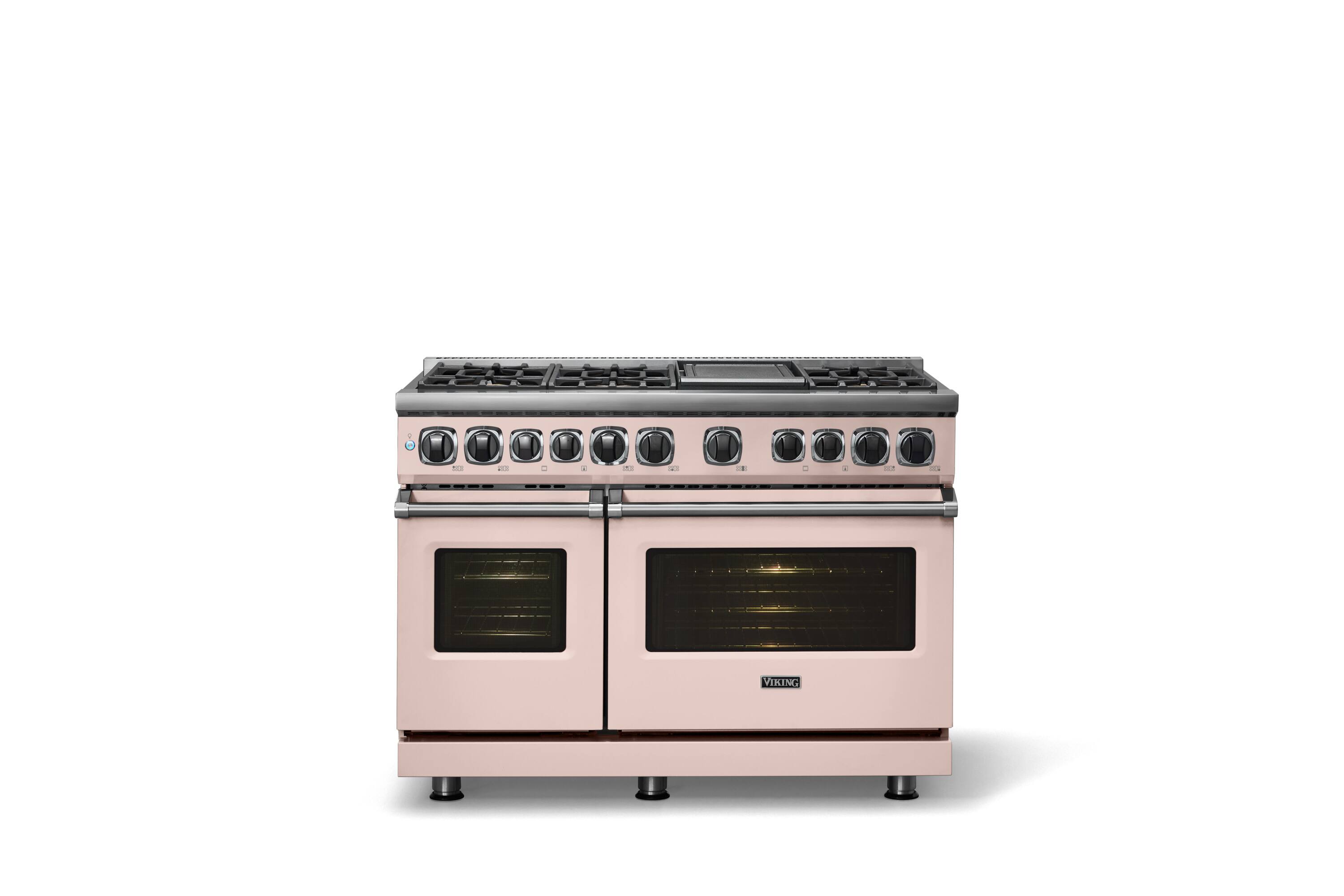 Alt View 1. Viking - 48 in. Wide 6 Burner Dual Fuel Sealed Burner Range with Griddle-LP - Blush.