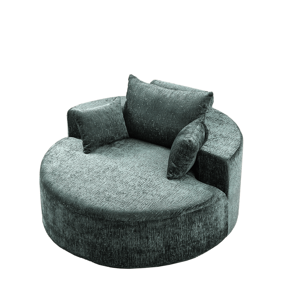 Alt View 5. Resenkos - 55"L Chenille Single Sofa, Fluffy Modern Sleeper Chair for Living Room & Bedroom, No Assembly, Green - Green.