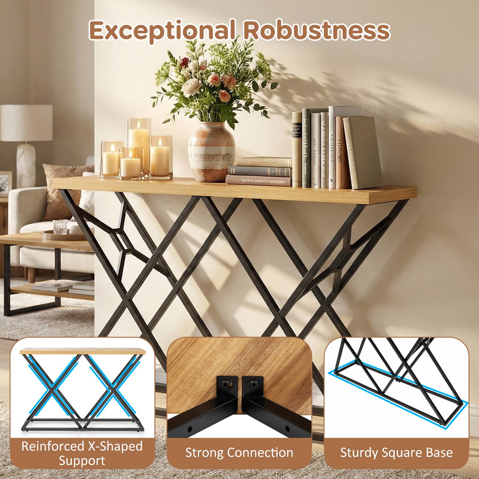 Exceptional Robustness

- Reinforced X-Shaped Support
- Strong Connection
- Sturdy Square Base