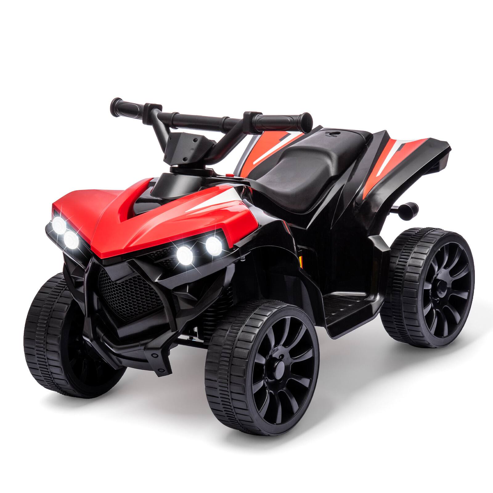 Front. GAOMON - Kids ATV 4 Wheeler, 6V Ride on Quad Car with LED Lights, Music, Foot Pedal & Wear-Resistant Wheels, for Kids Toddler - red.