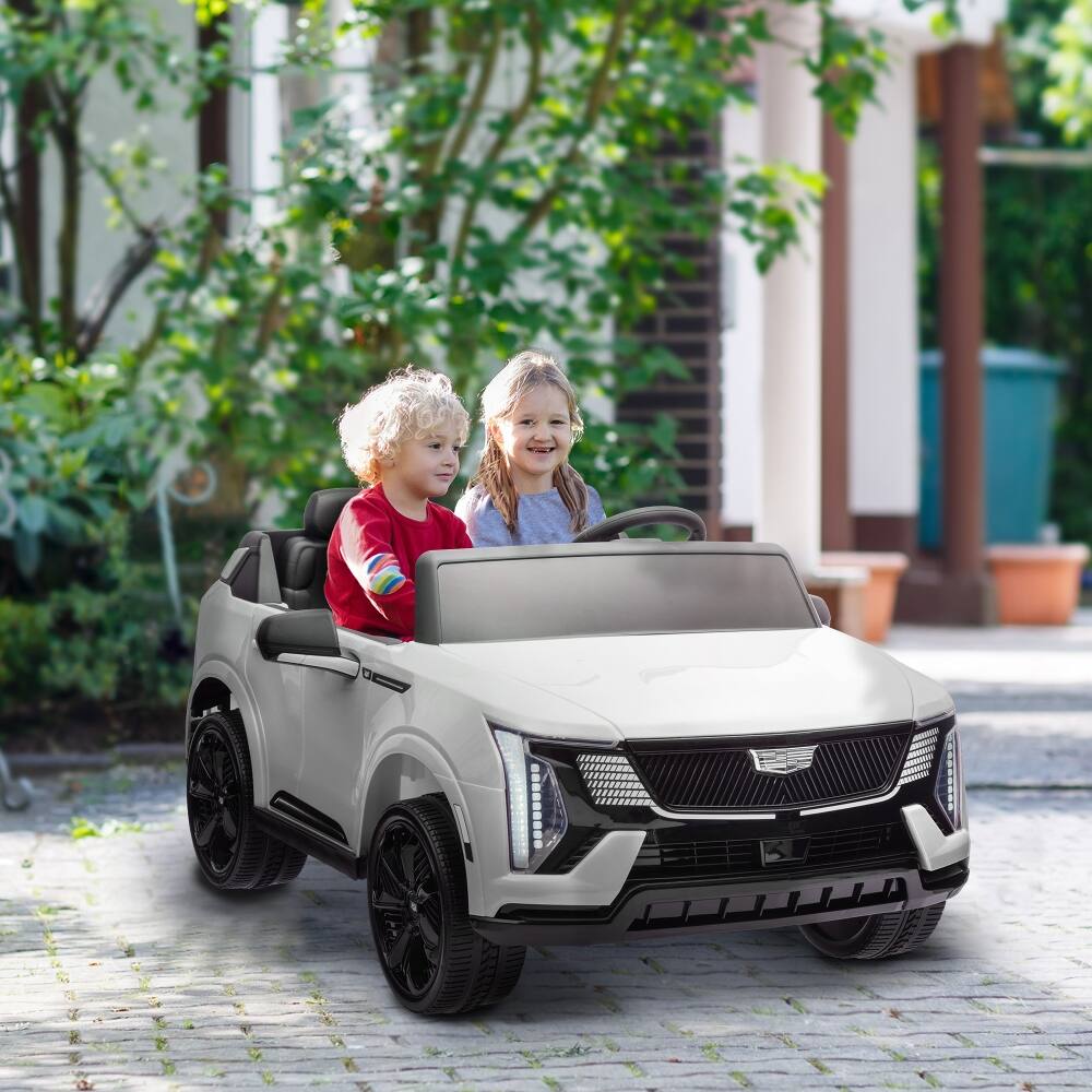 Alt View 4. Ropilly - Ropilly 2-Seater Ride on Truck 12V Cadillac Escalade IQ 2025 Kids Electric Car with Remote Control White.