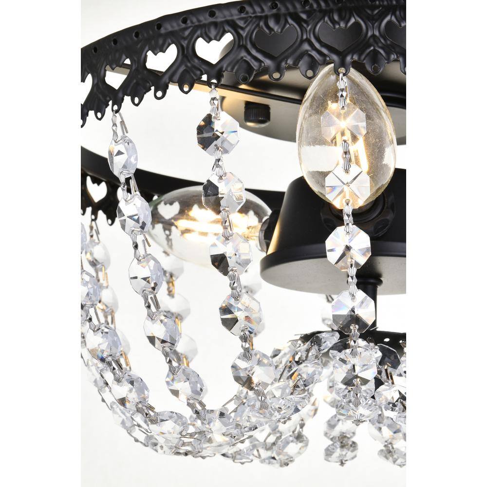 Alt View 2. Elegant Lighting - Kylie 10 inch flush mount in black - Black.