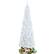 Alt View 2. Costway - 7FT Pre-Lit Hinged Pencil Christmas Tree with 300 LED Lights & 8 Flash Modes - White.
