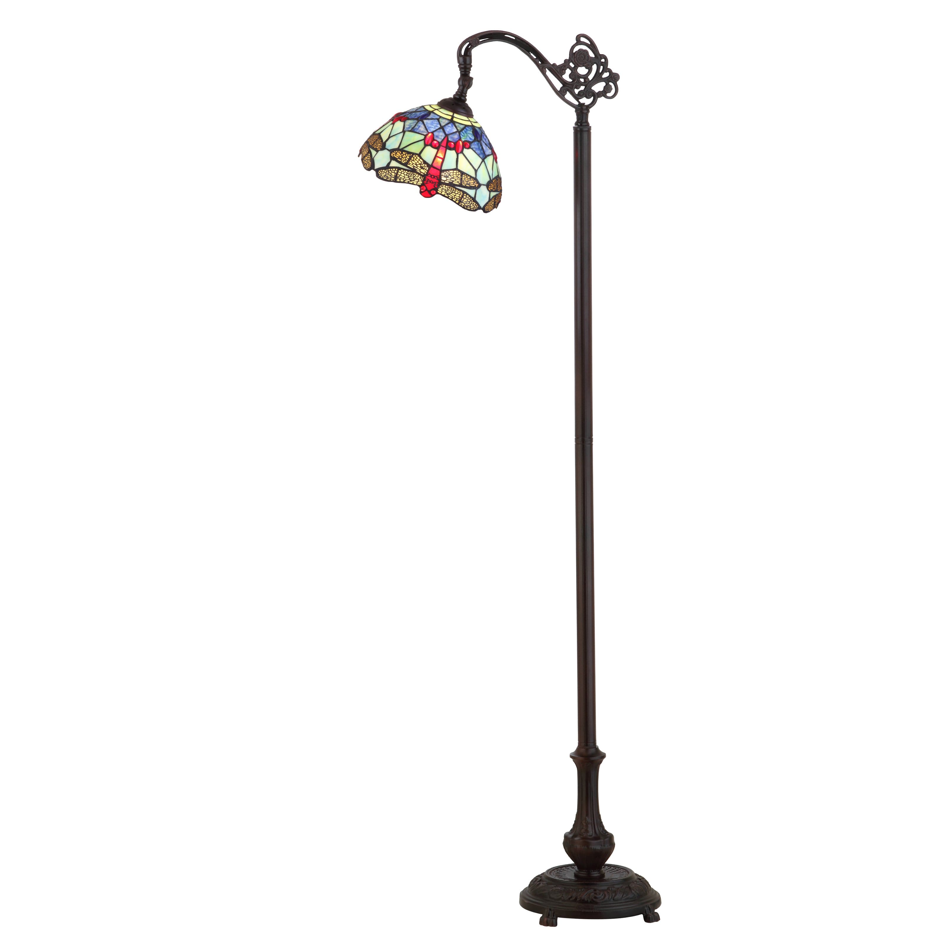 "Jonathan Y - Dragonfly Tiffany-Style 60"" Arched LED Floor Lamp - Bronze" price history on PriceWatchPro