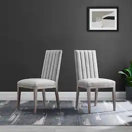 Maisonette French Vintage Tufted Fabric Fabric Dining Side Chair by Modway - Light Gray
