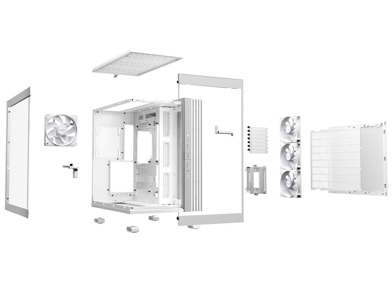 Alt View 3. be quiet! - be quiet! LIGHT BASE 600 LX White ABS / Steel / Tempered Glass ATX Mid Tower Case - White.