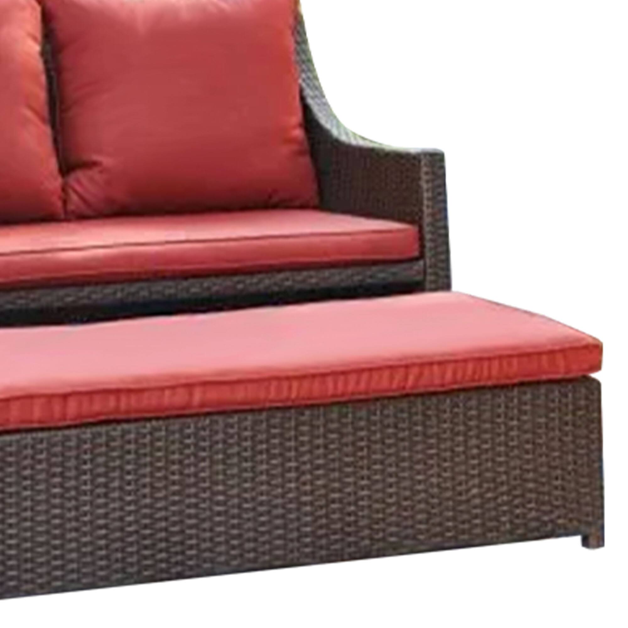 Alt View 3. Four Seasons Courtyard - Four Seasons Courtyard Redington All-Weather 3-Piece Patio Seating Set, Red - Brown.
