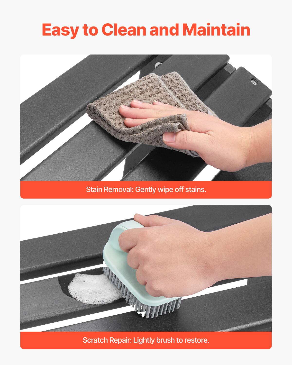 Easy to Clean and Maintain

Stain Removal: Gently wipe off stains.

Scratch Repair: Lightly brush to restore.