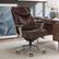 Angle. La-Z-Boy - Cantania Bonded Leather Executive Office Chair - Coffee Brown.