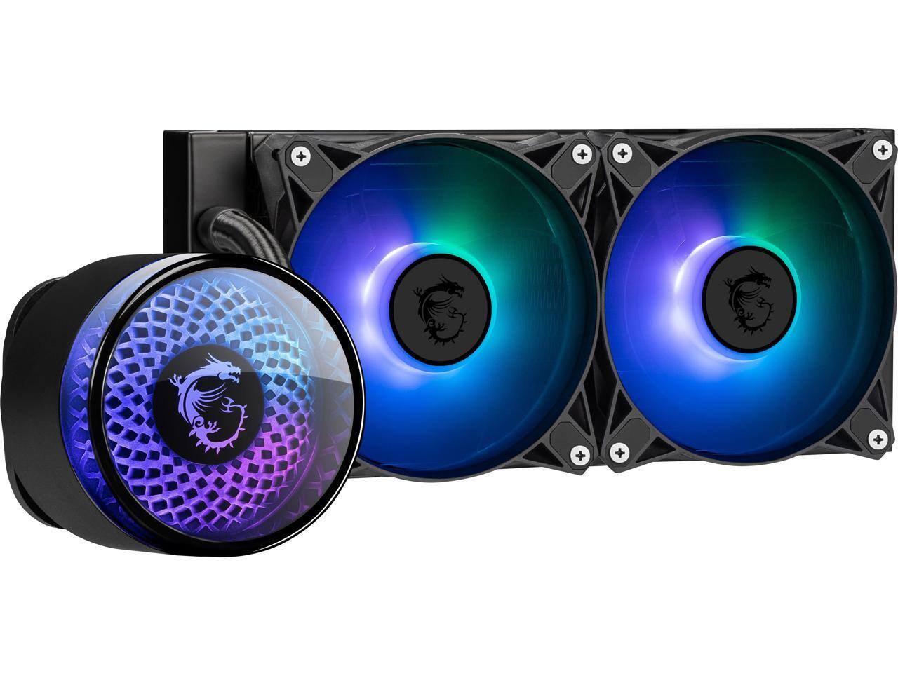 Alt View 2. MSI - MSI MAG Coreliquid A12 240 - 240mm AIO ARGB CPU Cooler - LGA 1700/1851, AM5/AM4, Black - Black.