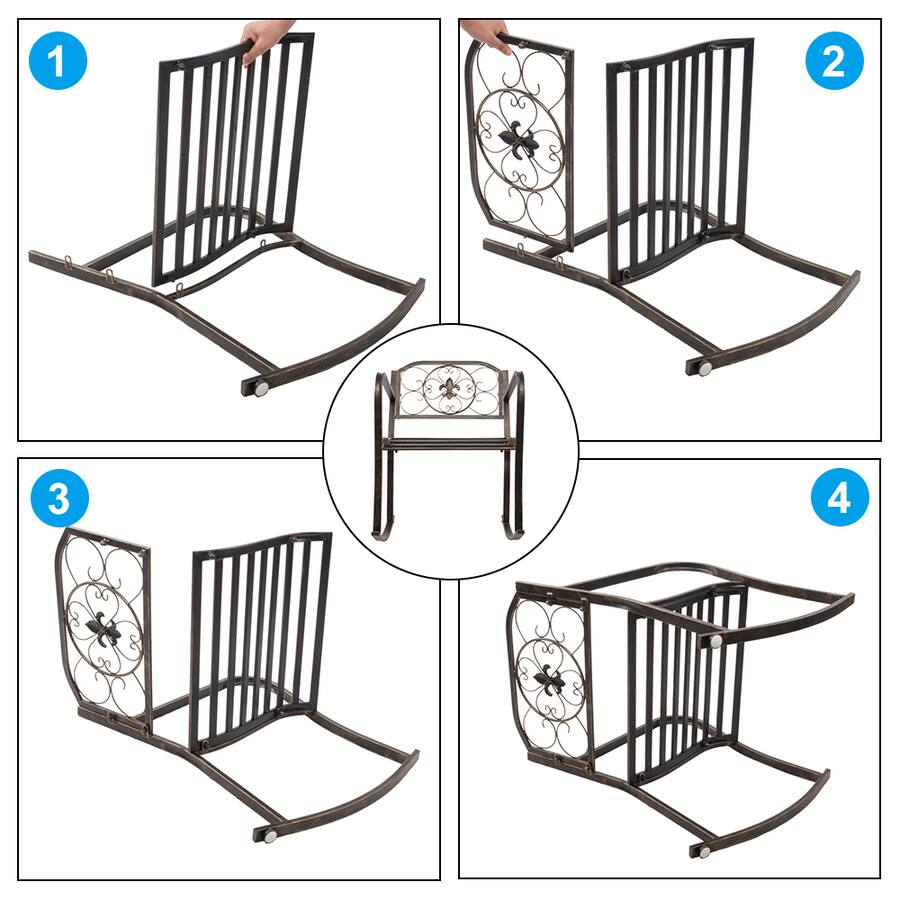 Add Iron Rack Rocking Chair Winado Rocking Chair Wrought Cast Iron Rocking Chair with Back ...