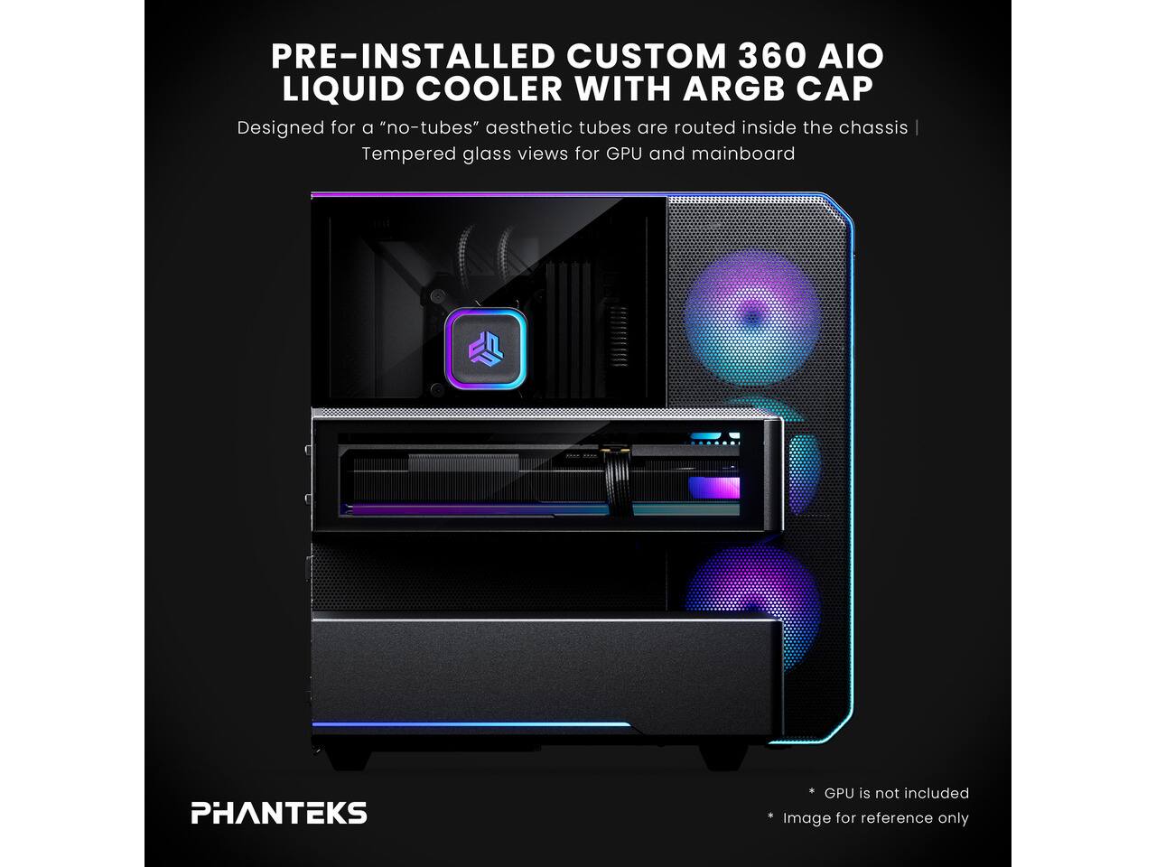 Phanteks EX5 PLUS, ATX Multi Chamber PC Case, 360 AIO Included, ARGB ...