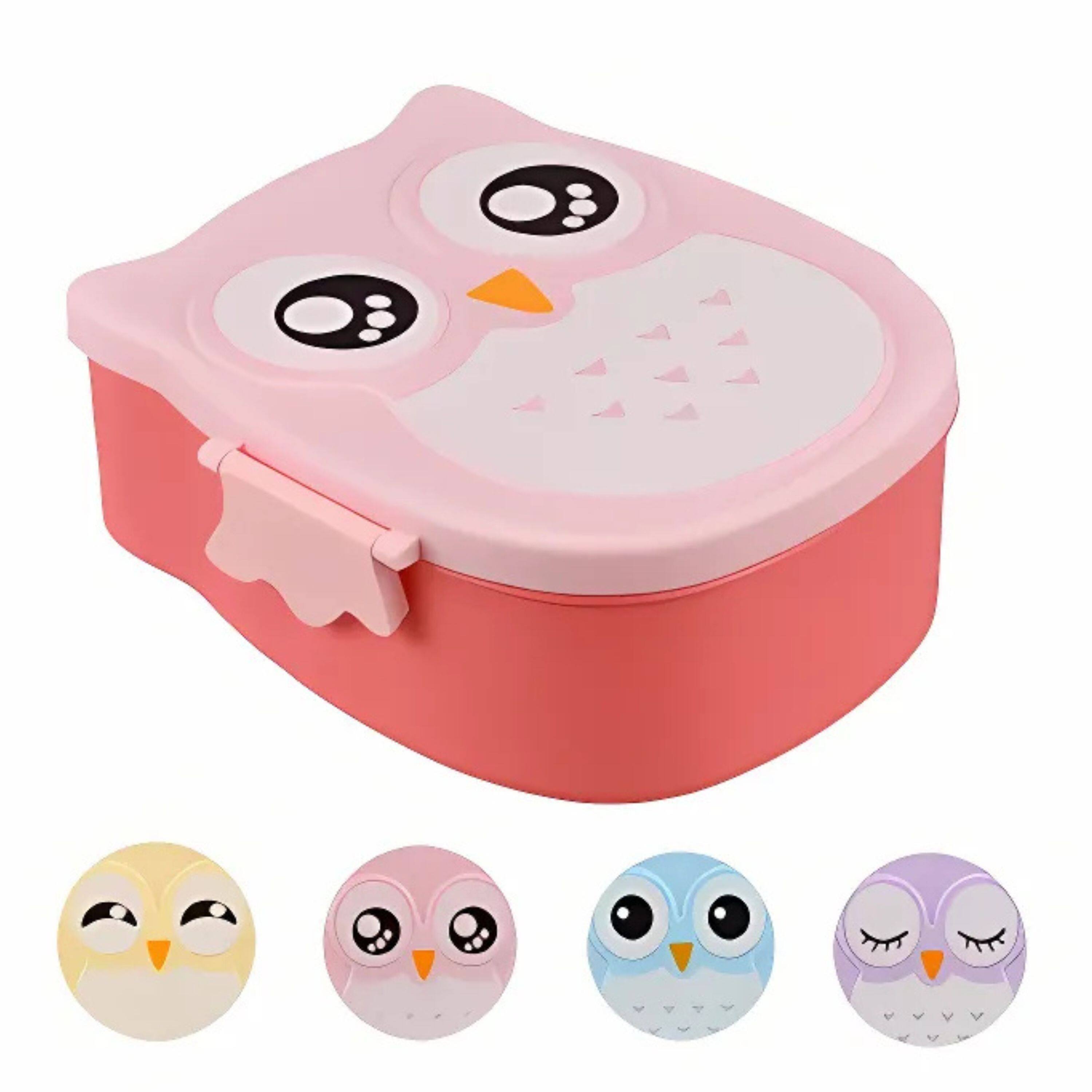 Left. Kitcheniva - Owl Shaped Lunch Box With Compartments Blue.