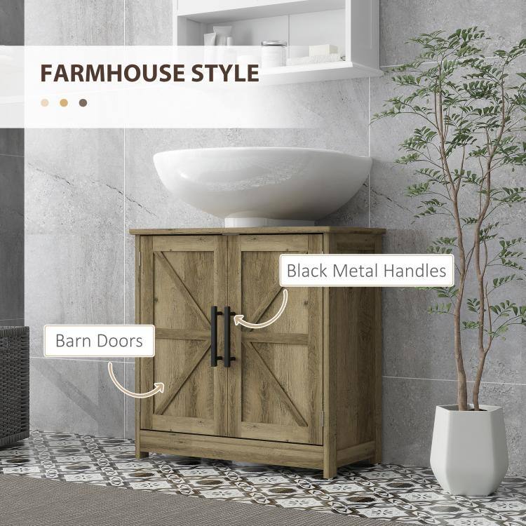 FARMHOUSE STYLE

- Black Metal Handles
- Barn Doors