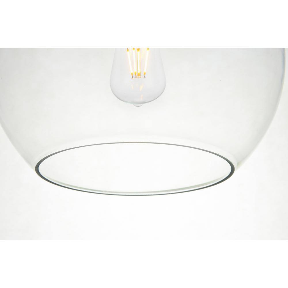 Left. Living District - Baxter 3 Lights Chrome Pendant With Clear Glass - Chrome And Clear.
