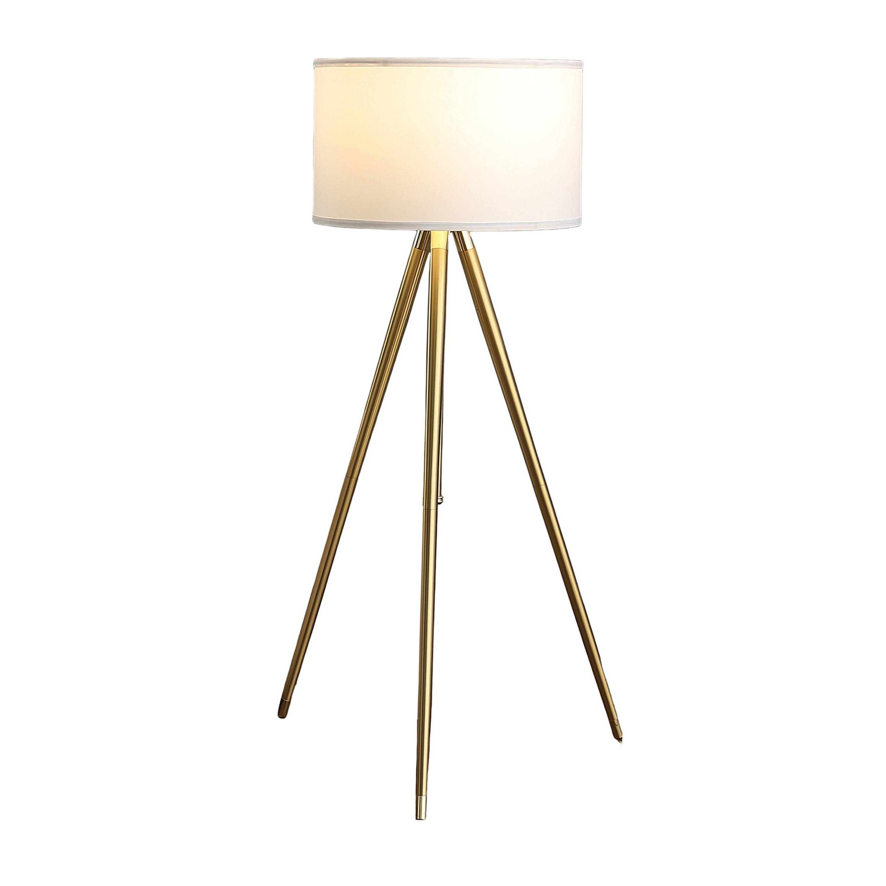 Left. Manhattan Lane - Kera Floor Lamp, Drum Shade, Tripod Base 64 Inch.