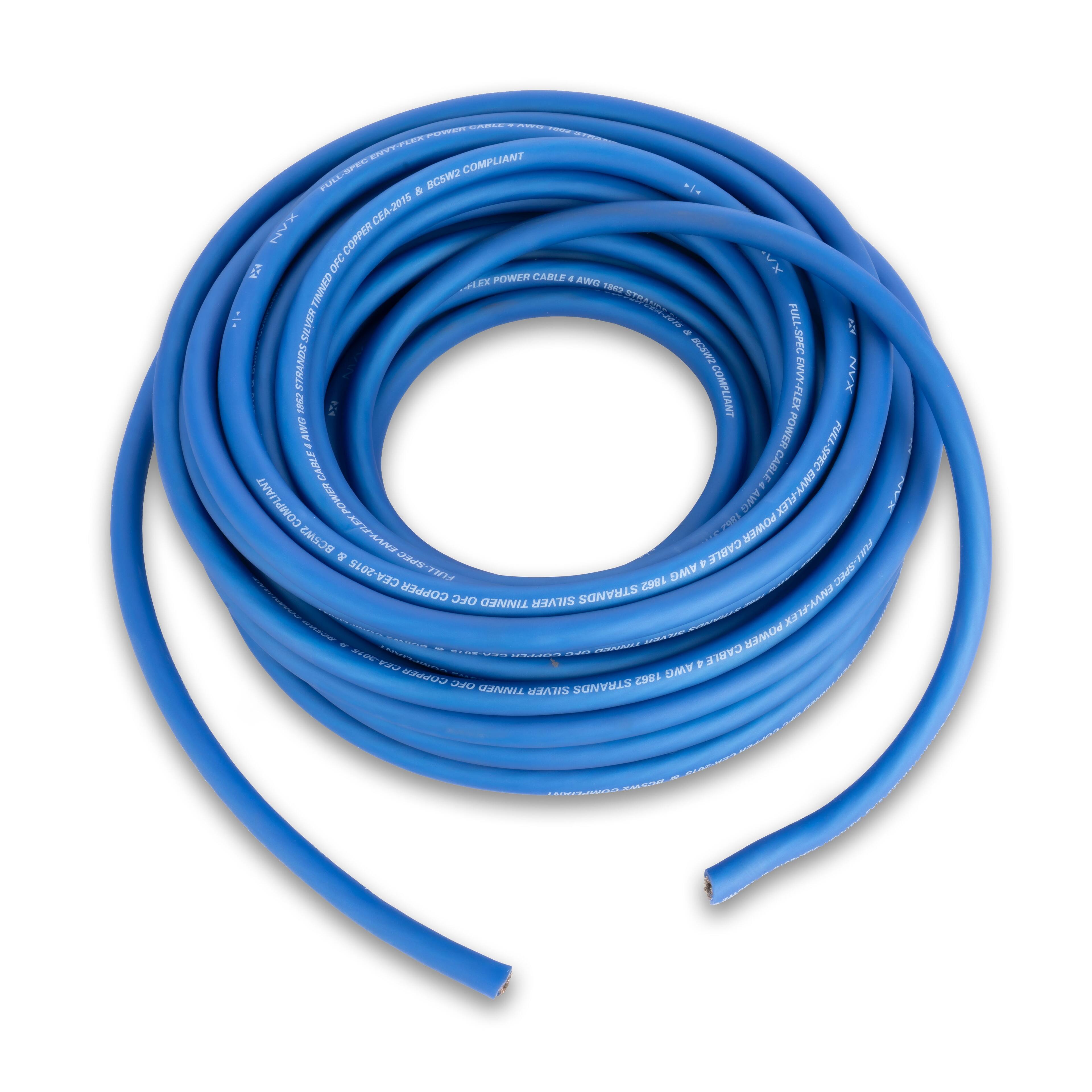 NVX - XW4BL20 100% TINNED OFC Power and Ground True AWG Wire (Blue, 4 Gauge 20FT) Title