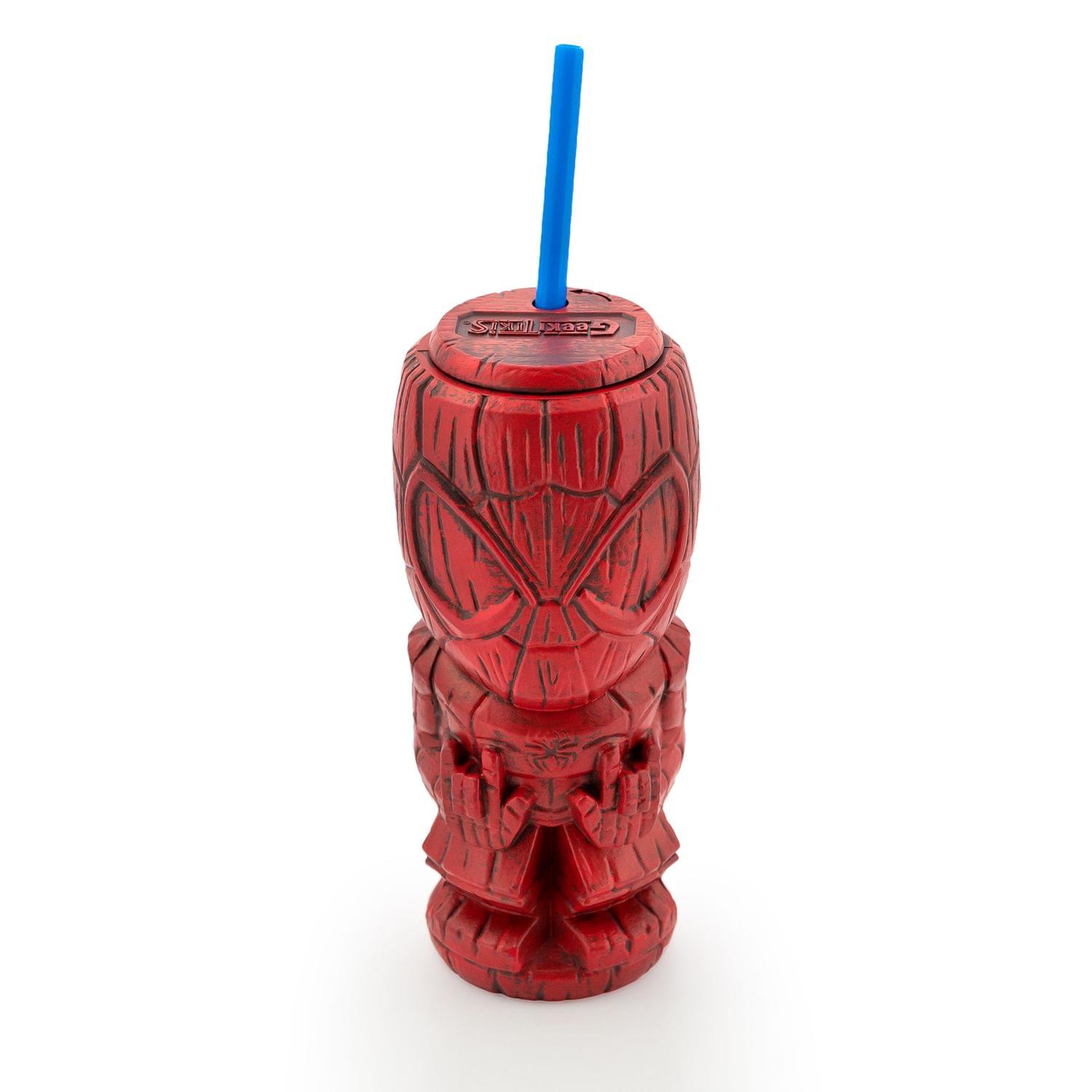 Alt View 1. Marvel - Geeki Tikis Marvel Spider-Man Tumbler | Tiki Style Cup | Holds 21 Ounces - Red.