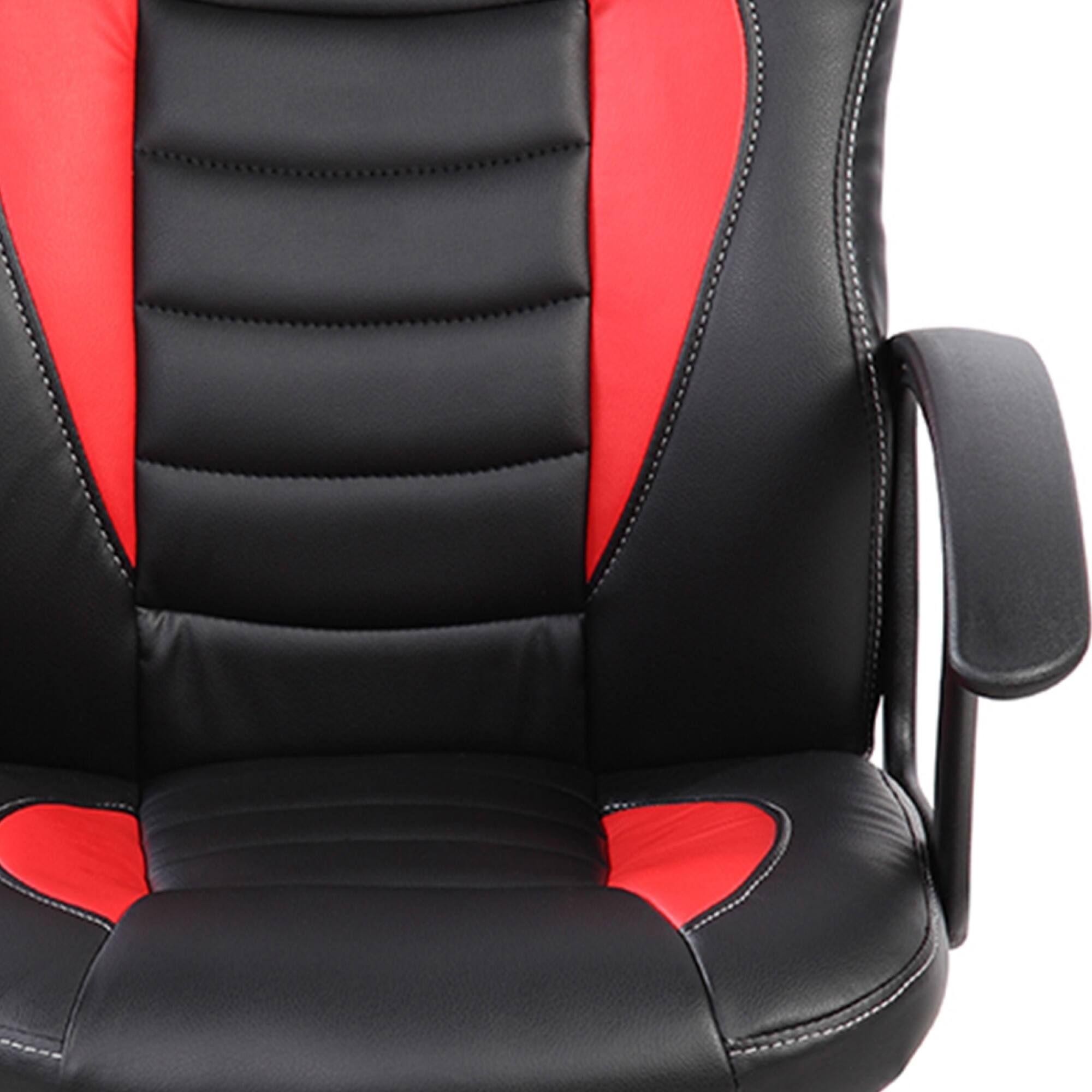 Alt View 2. GOODSILO - Kids Racing Style Gaming and Study Chair with Adjustable Height and Swivel Wheels - Red.