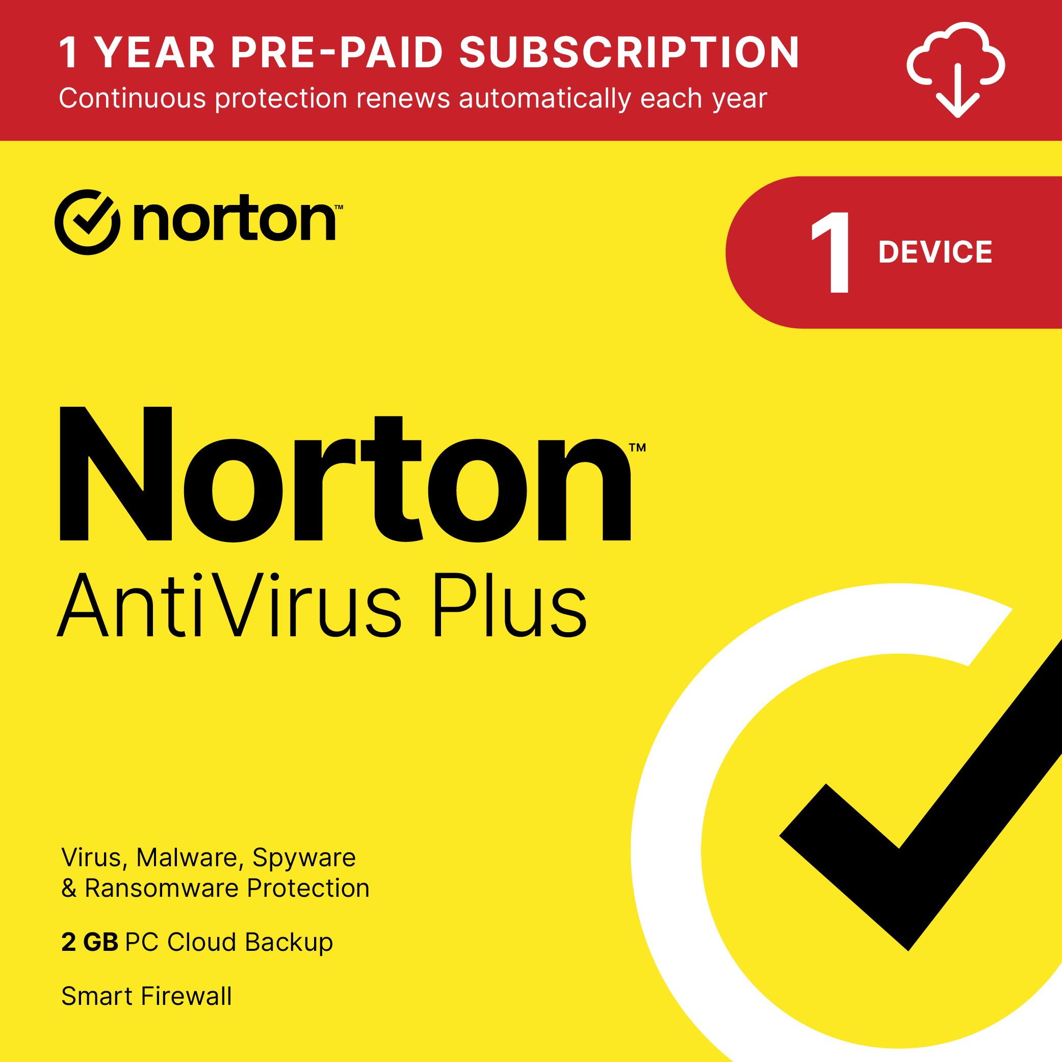 Norton AntiVirus Plus (1 Device) Antivirus Software + Password