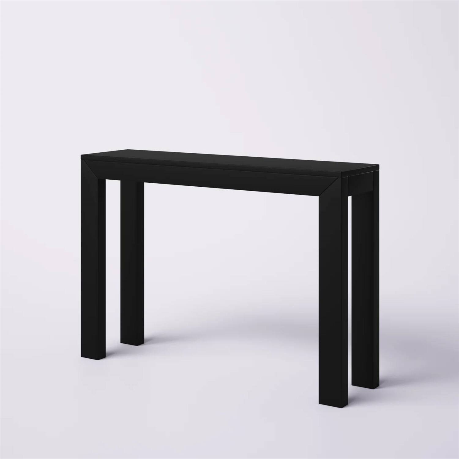 Alt View 1. Hivvago - Solid Wood Modern Accent Console Table / Sofa Table in Black Finish - Black.
