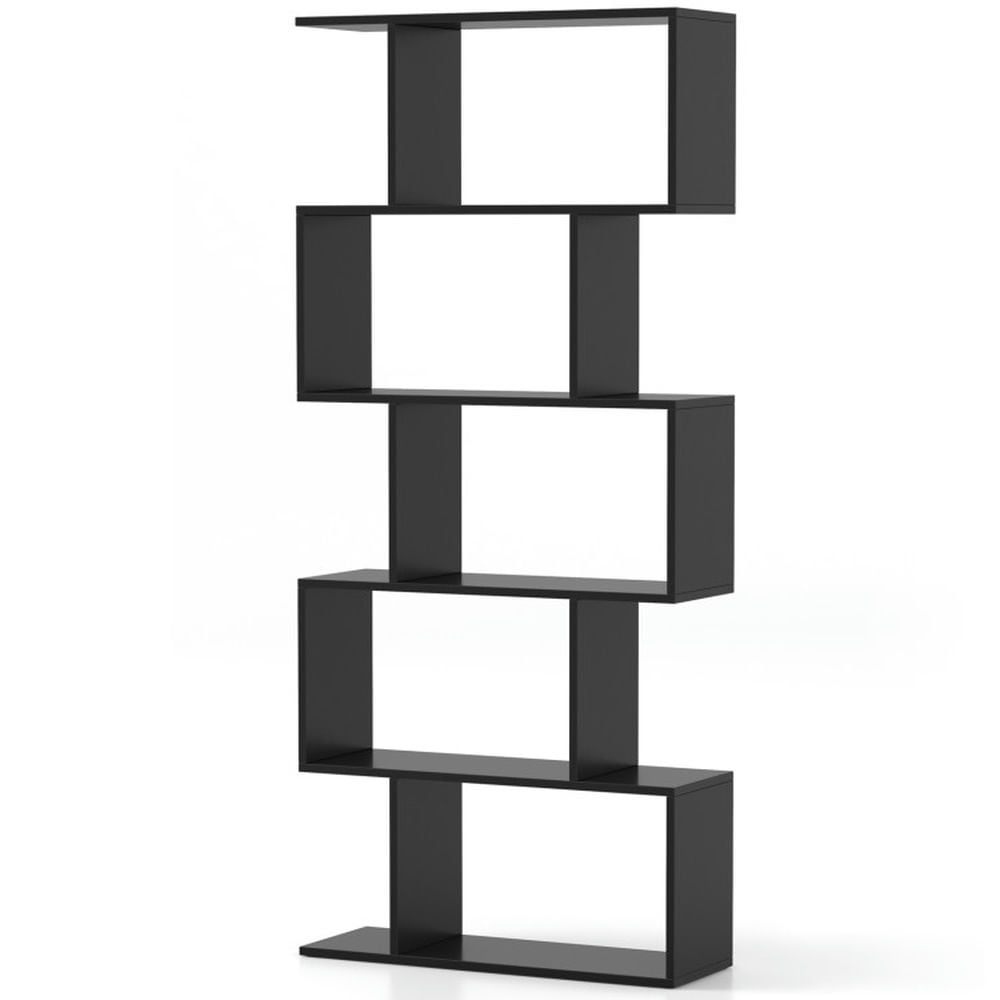 Front. Kadyn - Storage Shelf Unit Plant Stand,5-Tier Bookshelf with Anti-Toppling Device for Living Room Home Office-Black - Black.