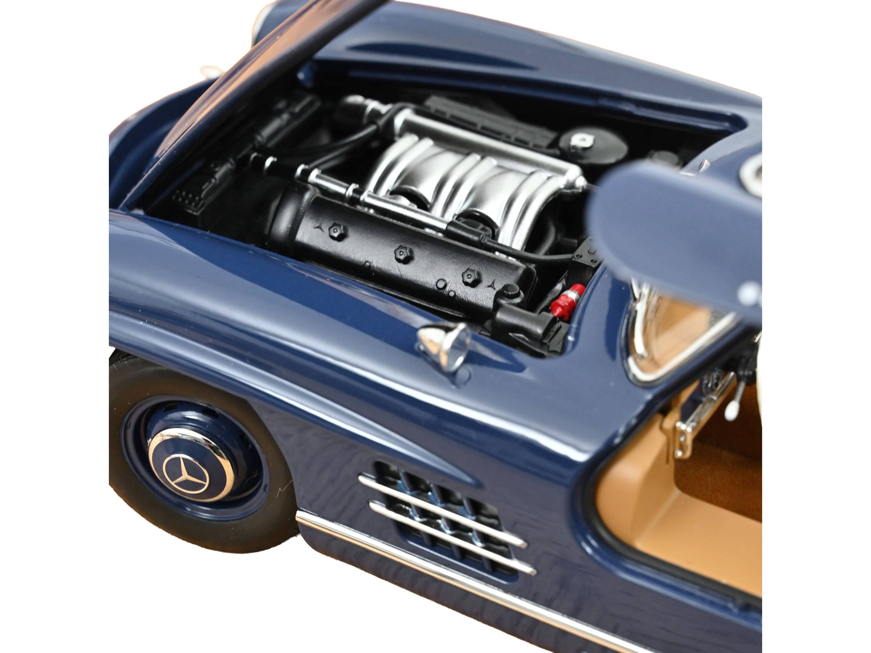 Alt View 3. Norev - 1954 Mercedes-Benz 300 SL Blue 1/18 Diecast Model Car by Norev.