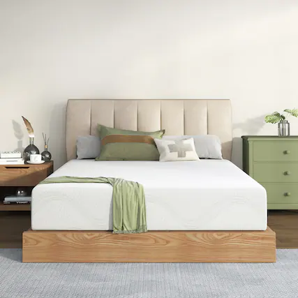 Front. Anysun - Full Size Memory Foam Mattress,10 Inch Bed Mattress,with Cooling Green Tea Gel - White.