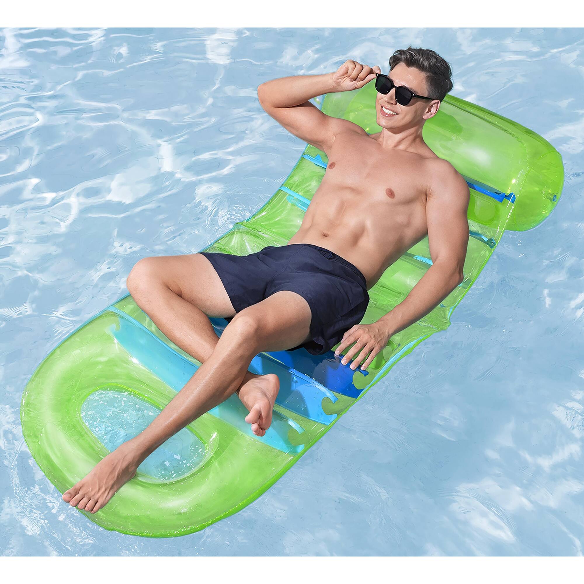 Alt View 2. Bestway - Pool Float: Adjustable Lounge - Lime & Blue.