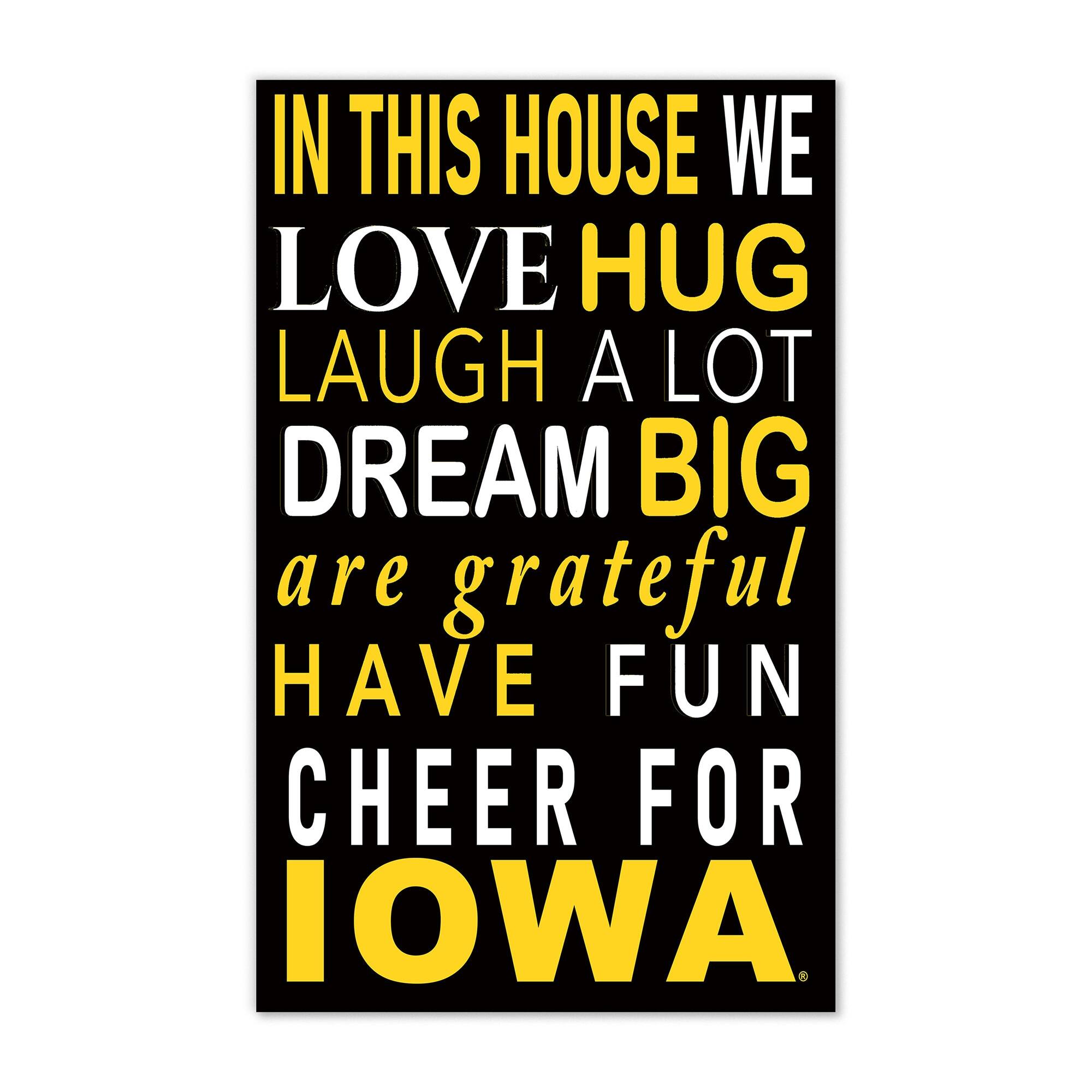 Iowa Hawkeyes 11" x 19" Briteline In This House Sign