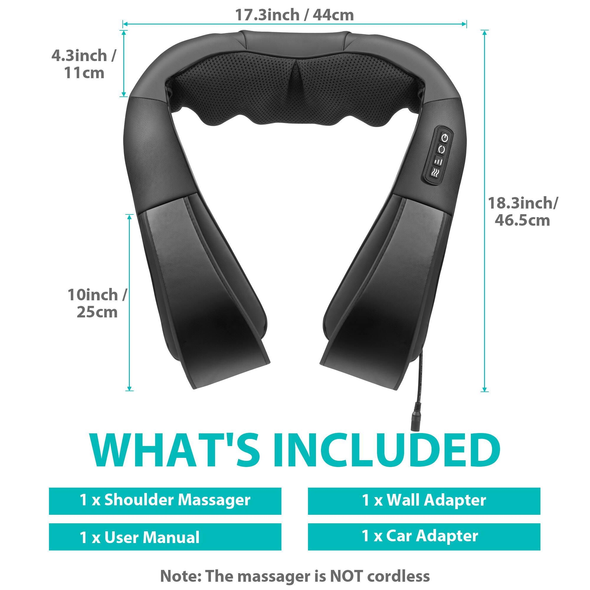 Sugift Shiatsu Neck and Shoulder Massager with Heat, 8 Deep