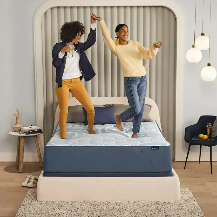 Alt View 17. Serta - Perfect Sleeper Tranquil Wave 11-Inch Medium Hybrid Mattress-King - Light Blue.