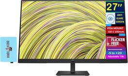 HP - 27'' FHD IPS Monitor with 5ms Response Time, Anti-Glare, Flicker Free, VESA Mount, VGA, HDMI & DKZ Hub, Color - Black