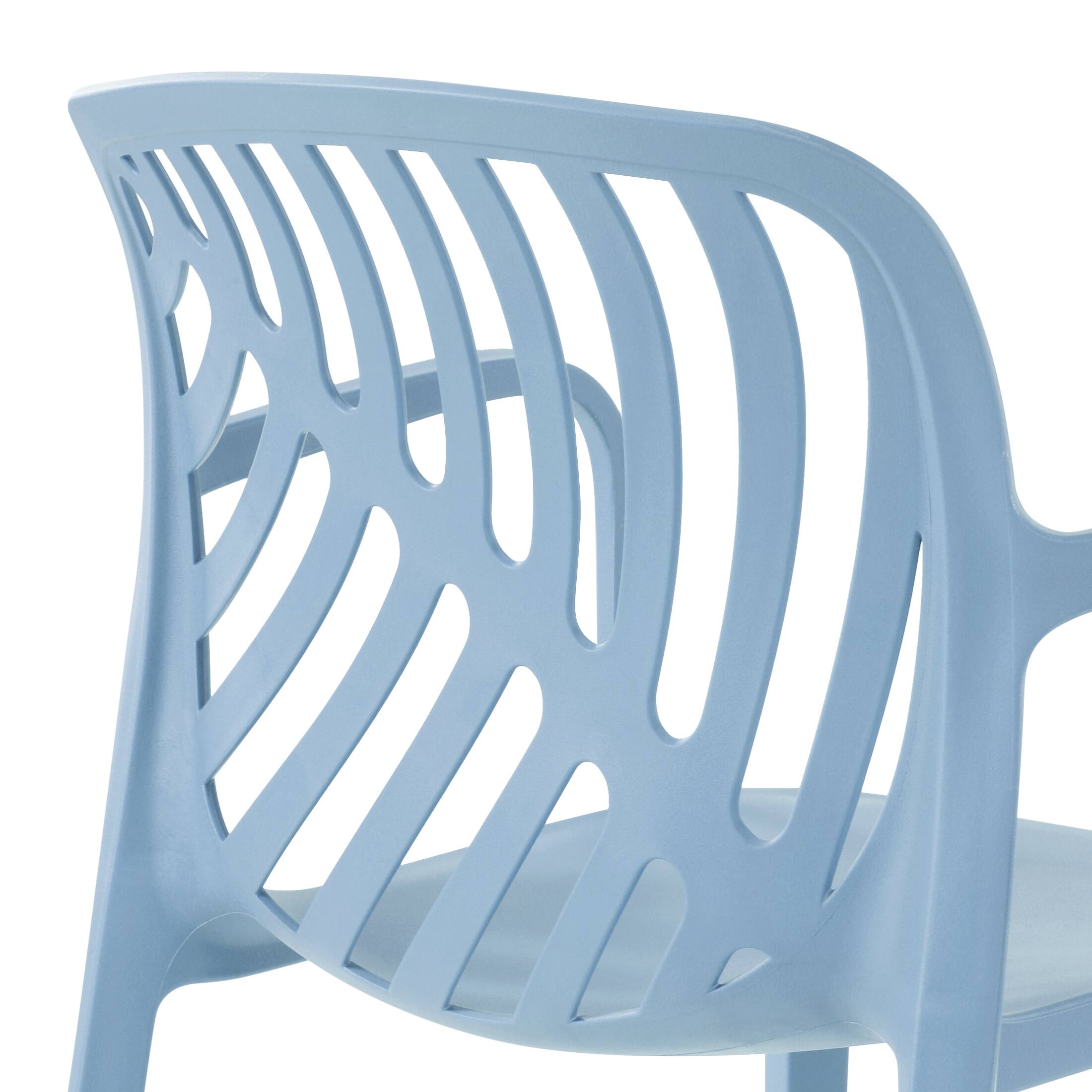 Alt View 3. WestinTrends - WestinTrends Playa 7-Piece Outdoor Metal Rectangle Patio Dining Table Set With Stackable Resin Patio Dining Chairs - French Blue.