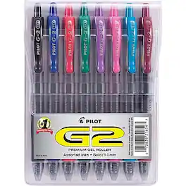 Pilot - G2 Retractable Gel Pens, Bold Point, 8/Pack - Assorted Ink